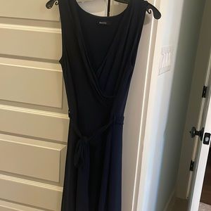 41 Hawthorn Navy faux wrap dress with tie at waist. Navy. Size medium.